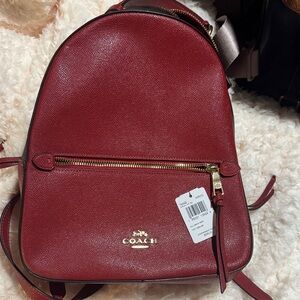 Coach Burgundy Red Leather Backpack